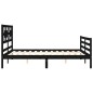 vidaXL Massivholzbett mit Kopfteil Schwarz 160x200 cm vidaXL Massivholzbett mit Kopfteil Schwarz 160x200 cm
