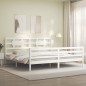 vidaXL Massivholzbett mit Kopfteil Weiß 200x200 cm vidaXL Massivholzbett mit Kopfteil Weiß 200x200 cm