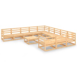 vidaXL 12-tlg. Garten-Lounge-Set Massivholz Kiefer