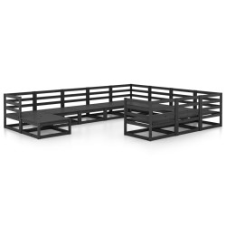 vidaXL 11-tlg. Garten-Lounge-Set Massivholz Kiefer
