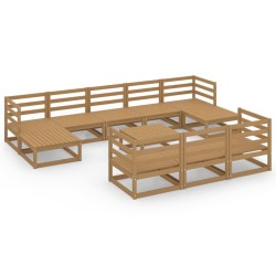 vidaXL 11-tlg. Garten-Lounge-Set Massivholz Kiefer