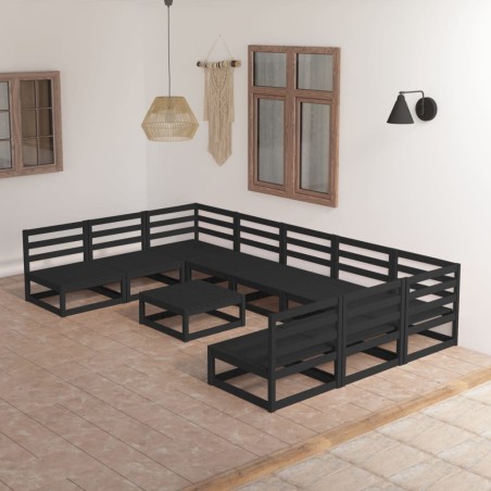 vidaXL 10-tlg. Garten-Lounge-Set Massivholz Kiefer