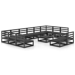 vidaXL 13-tlg. Garten-Lounge-Set Massivholz Kiefer