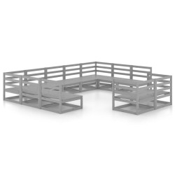 vidaXL 11-tlg. Garten-Lounge-Set Massivholz Kiefer