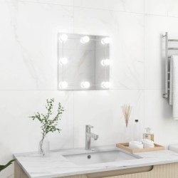 vidaXL Wandspiegel mit LED-Beleuchtung Quadratisch Glas 