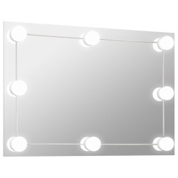 vidaXL Wandspiegel mit LED-Beleuchtung Rechteckig Glas 