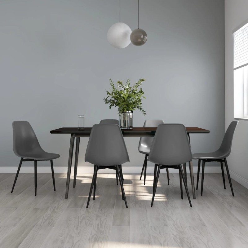 vidaXL Esszimmerstühle 6 Stk. Grau PP vidaXL Esszimmerstühle 6 Stk. Grau PP