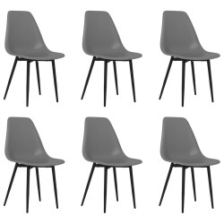 vidaXL Esszimmerstühle 6 Stk. Grau PP
