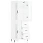 Highboard Hochglanz-Weiß 69,5x34x180 cm Holzwerkstoff Highboard Hochglanz-Weiß 69,5x34x180 cm Holzwerkstoff
