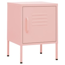 vidaXL Nachttische 2 Stk. Rosa 35x35x51 cm Stahl