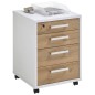FMD Rollcontainer 48x49,5x65,5 cm Weiß und Eiche-Optik FMD Rollcontainer 48x49,5x65,5 cm Weiß und Eiche-Optik