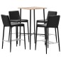 5-tlg. Bar-Set Kunstleder Schwarz 5-tlg. Bar-Set Kunstleder Schwarz