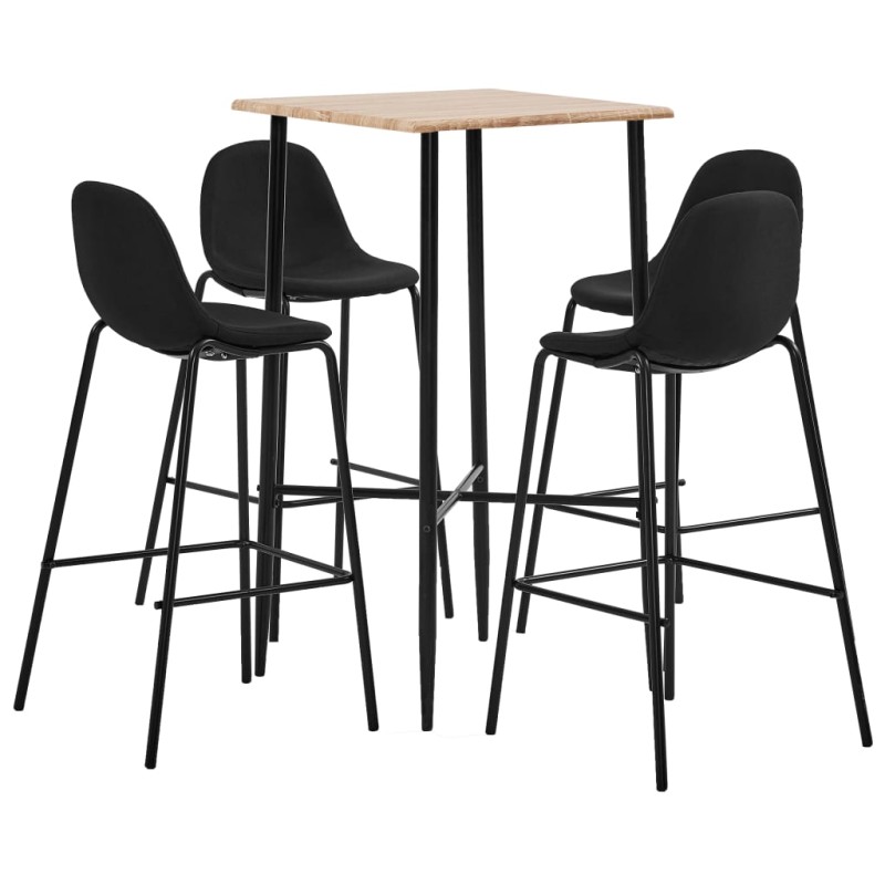 5-tlg. Bar-Set Stoff Schwarz 5-tlg. Bar-Set Stoff Schwarz