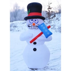 HI Weihnachtsdeko Schneemann 4 LEDs 180 cm 