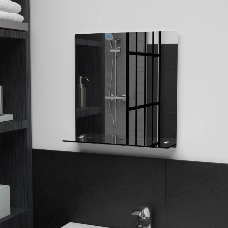 vidaXL Wandspiegel mit Regal 40x40 cm Hartglas vidaXL Wandspiegel mit Regal 40x40 cm Hartglas