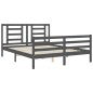 vidaXL Massivholzbett mit Kopfteil Grau 160x200 cm vidaXL Massivholzbett mit Kopfteil Grau 160x200 cm