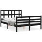 vidaXL Massivholzbett mit Kopfteil Schwarz 140x190 cm vidaXL Massivholzbett mit Kopfteil Schwarz 140x190 cm