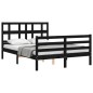 vidaXL Massivholzbett mit Kopfteil Schwarz 140x190 cm vidaXL Massivholzbett mit Kopfteil Schwarz 140x190 cm
