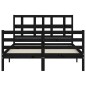 vidaXL Massivholzbett mit Kopfteil Schwarz 140x190 cm vidaXL Massivholzbett mit Kopfteil Schwarz 140x190 cm
