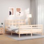 vidaXL Massivholzbett mit Kopfteil vidaXL Massivholzbett mit Kopfteil
