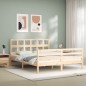 vidaXL Massivholzbett mit Kopfteil 160x200 cm vidaXL Massivholzbett mit Kopfteil 160x200 cm