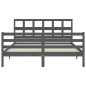 vidaXL Massivholzbett mit Kopfteil Grau 160x200 cm vidaXL Massivholzbett mit Kopfteil Grau 160x200 cm