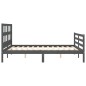 vidaXL Massivholzbett mit Kopfteil Grau 160x200 cm vidaXL Massivholzbett mit Kopfteil Grau 160x200 cm