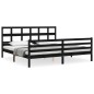 vidaXL Massivholzbett mit Kopfteil Schwarz 200x200 cm vidaXL Massivholzbett mit Kopfteil Schwarz 200x200 cm