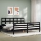 vidaXL Massivholzbett mit Kopfteil Schwarz 200x200 cm vidaXL Massivholzbett mit Kopfteil Schwarz 200x200 cm