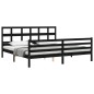 vidaXL Massivholzbett mit Kopfteil Schwarz 200x200 cm vidaXL Massivholzbett mit Kopfteil Schwarz 200x200 cm
