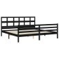 vidaXL Massivholzbett mit Kopfteil Schwarz 200x200 cm vidaXL Massivholzbett mit Kopfteil Schwarz 200x200 cm