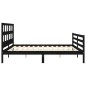 vidaXL Massivholzbett mit Kopfteil Schwarz 200x200 cm vidaXL Massivholzbett mit Kopfteil Schwarz 200x200 cm