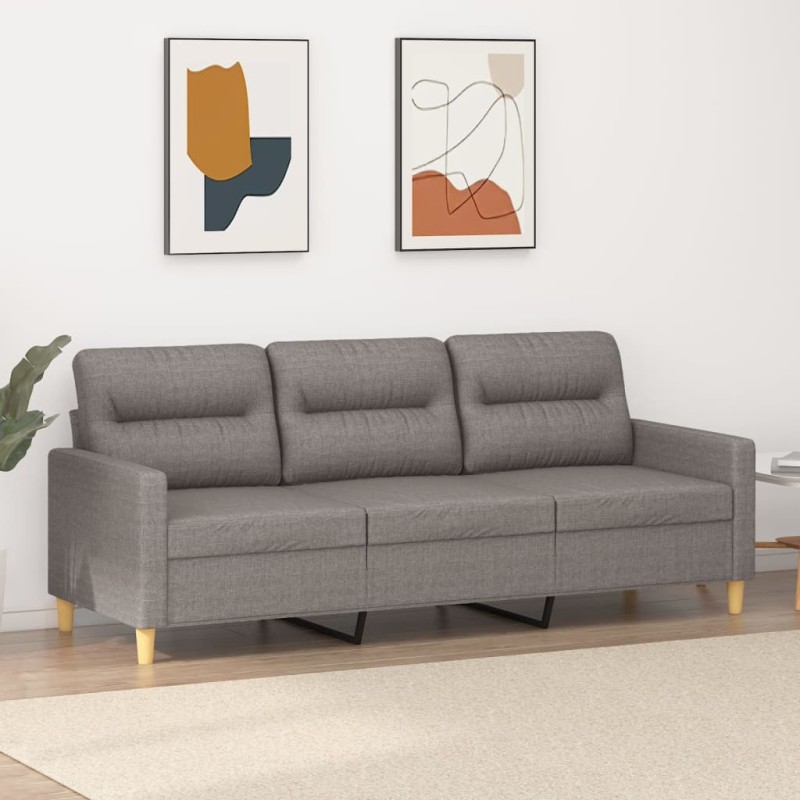 vidaXL 3-Sitzer-Sofa Taupe 180 cm Stoff vidaXL 3-Sitzer-Sofa Taupe 180 cm Stoff