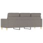 vidaXL 3-Sitzer-Sofa Taupe 180 cm Stoff vidaXL 3-Sitzer-Sofa Taupe 180 cm Stoff