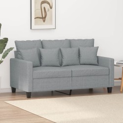 vidaXL 2-Sitzer-Sofa Hellgrau 120 cm Stoff