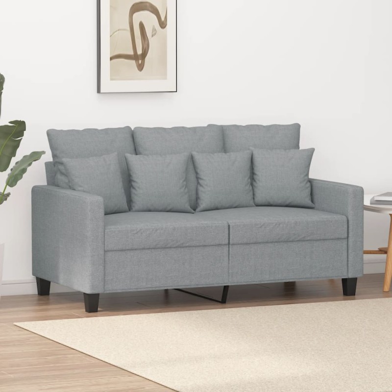 vidaXL 2-Sitzer-Sofa Hellgrau 120 cm Stoff vidaXL 2-Sitzer-Sofa Hellgrau 120 cm Stoff