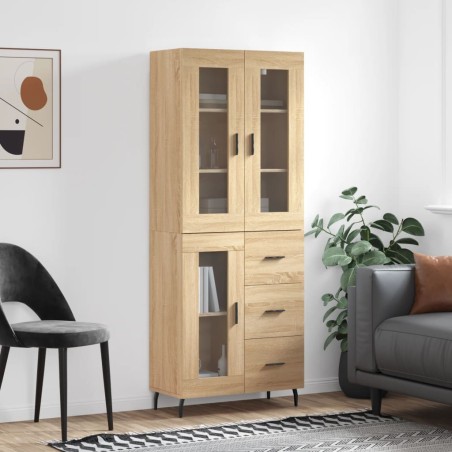 Highboard Sonoma-Eiche 69,5x34x180 cm Holzwerkstoff