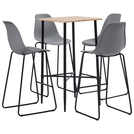 5-tlg. Bar-Set Kunststoff Grau