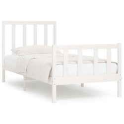 vidaXL Massivholzbett Weiß 75x190 cm