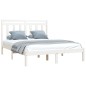 vidaXL Massivholzbett Weiß 120x190 cm vidaXL Massivholzbett Weiß 120x190 cm
