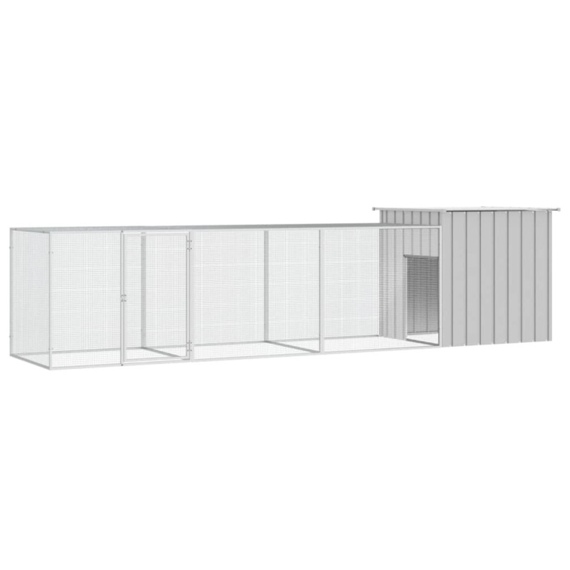vidaXL Hühnerkäfig Grau 400x91x100 cm Verzinkter Stahl vidaXL Hühnerkäfig Grau 400x91x100 cm Verzinkter Stahl