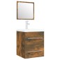 vidaXL Waschbeckenschrank mit Einbaubecken Räuchereiche Holzwerkstoff vidaXL Waschbeckenschrank mit Einbaubecken Räuchereiche Holzwerkstoff