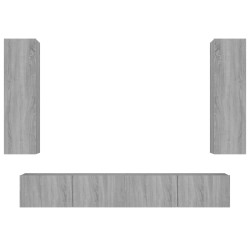 vidaXL 4-tlg. TV-Schrank-Set Grau Sonoma Holzwerkstoff