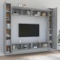 vidaXL 8-tlg. TV-Schrank-Set Grau Sonoma Holzwerkstoff vidaXL 8-tlg. TV-Schrank-Set Grau Sonoma Holzwerkstoff