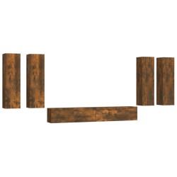 vidaXL 6-tlg. TV-Schrank-Set Räuchereiche Holzwerkstoff