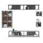 vidaXL 8-tlg. TV-Schrank-Set Grau Sonoma Holzwerkstoff vidaXL 8-tlg. TV-Schrank-Set Grau Sonoma Holzwerkstoff
