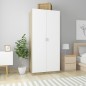 vidaXL Kleiderschrank Weiß Sonoma-Eiche 90x52x200 cm Holzwerkstoff vidaXL Kleiderschrank Weiß Sonoma-Eiche 90x52x200 cm Holzwerkstoff