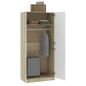 vidaXL Kleiderschrank Weiß Sonoma-Eiche 90x52x200 cm Holzwerkstoff vidaXL Kleiderschrank Weiß Sonoma-Eiche 90x52x200 cm Holzwerkstoff