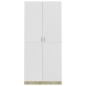 vidaXL Kleiderschrank Weiß Sonoma-Eiche 90x52x200 cm Holzwerkstoff vidaXL Kleiderschrank Weiß Sonoma-Eiche 90x52x200 cm Holzwerkstoff