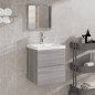 vidaXL Waschbeckenunterschrank mit Waschbecken Spiegel Grau Sonoma vidaXL Waschbeckenunterschrank mit Waschbecken Spiegel Grau Sonoma